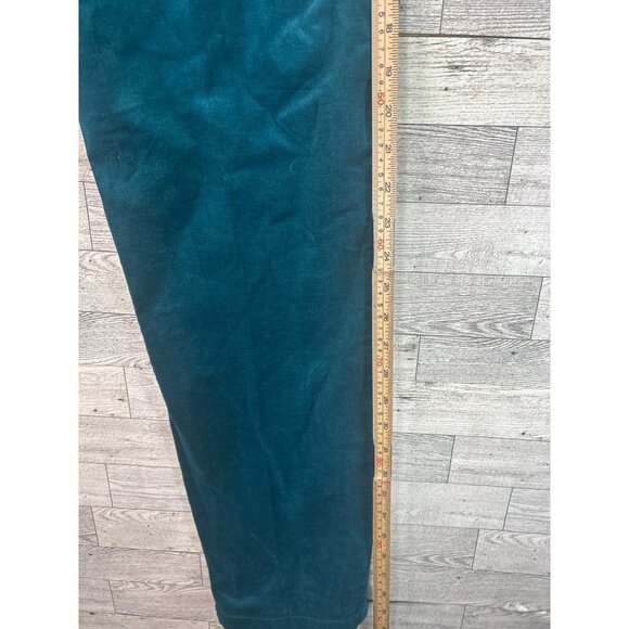 Lark Lane Womens Pants Size 12 Teal Corduroy Pull-On Straight Leg Stretch Velvet - Picture 3 of 9